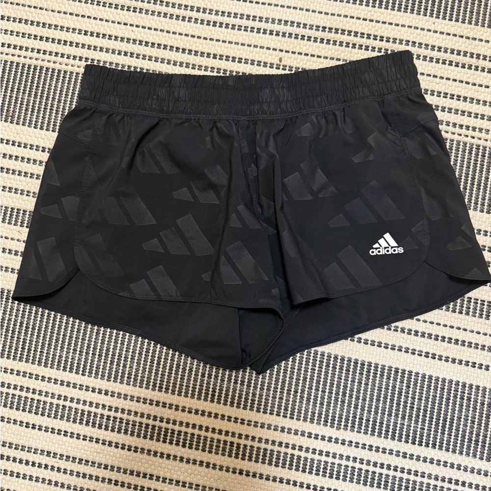 Adidas Women's Black Patterned Athletic Shorts Medium